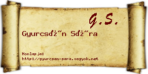 Gyurcsán Sára névjegykártya